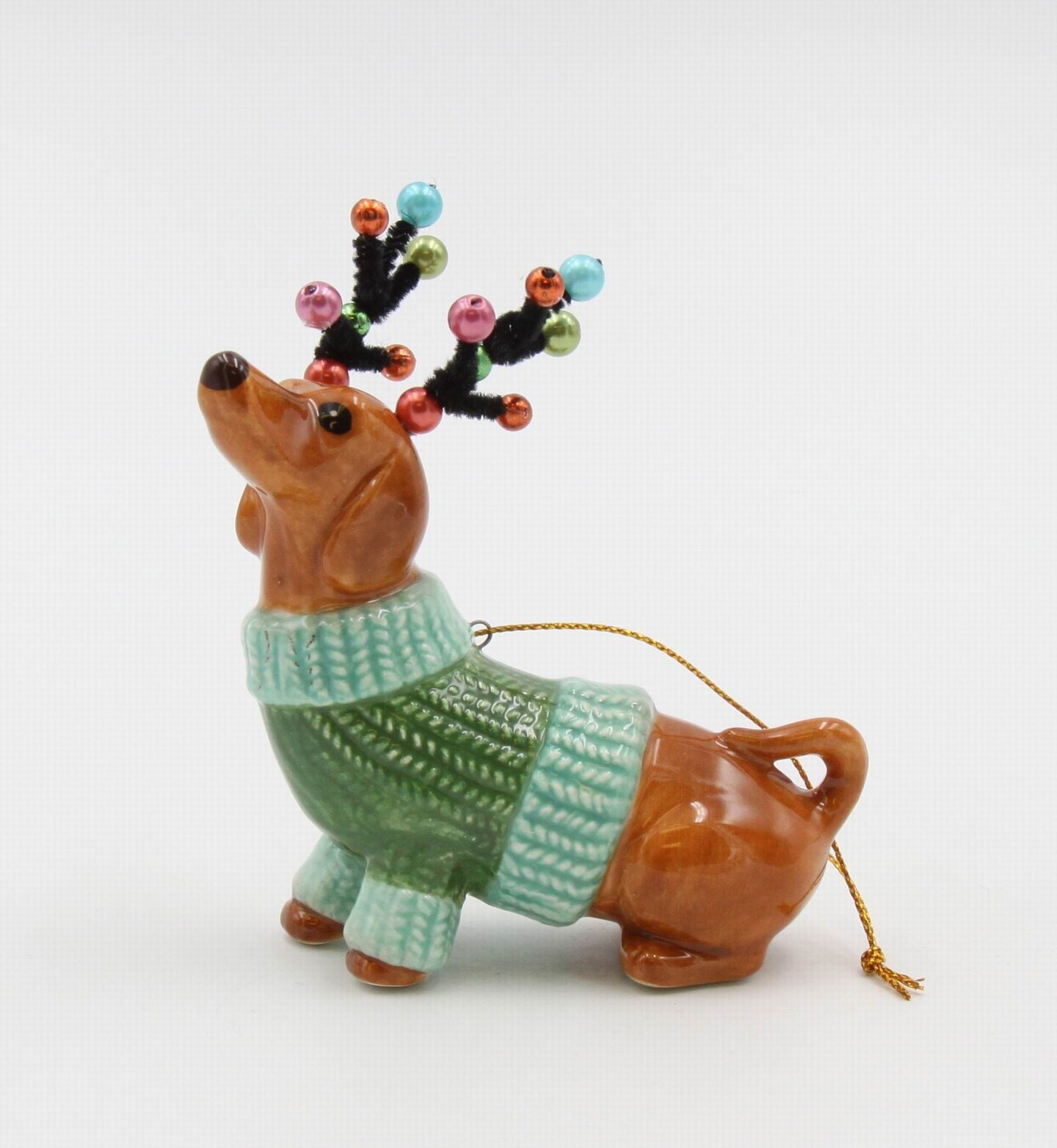 Ceramic Christmas Dachshund Ornament, Christmas Tree Decor, Dachshund Owner Gift, Dog Lover Gift