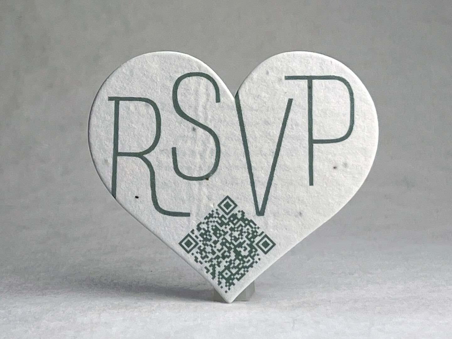 Custom Wildflower Seed Paper Large Hearts - Reply QR Code - 2.5