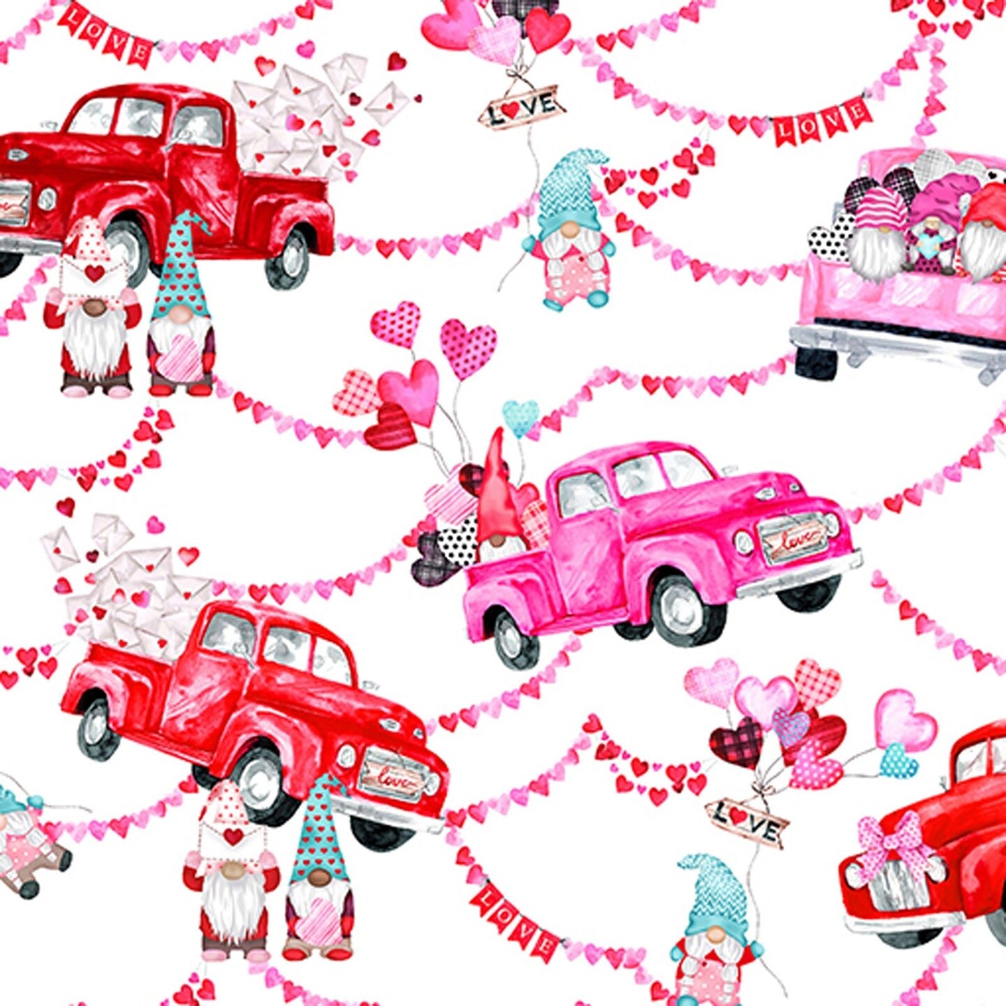 MINKY My Gnomie Pink 58 Inch wide Valentine Digital Shannon Fabrics 100% Polyester