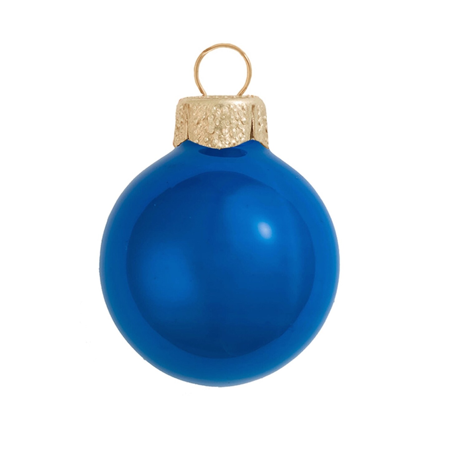 Whitehurst Large Pearl Finish Glass Christmas Ball Ornaments - 6" (150mm) - Blue Cobalt -2ct