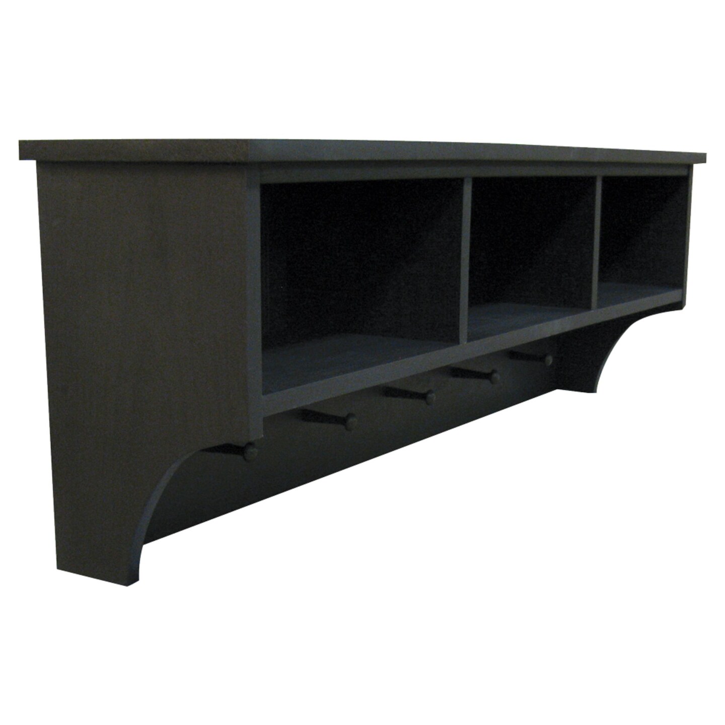 Contemporary Home Living 4' Black Rectangular Storage Shelf with ...