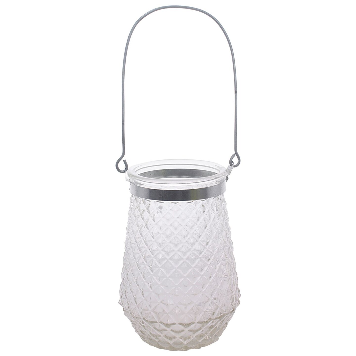 Contemporary Home Living 8.5" Clear Large Glass Vase with Metal Handle