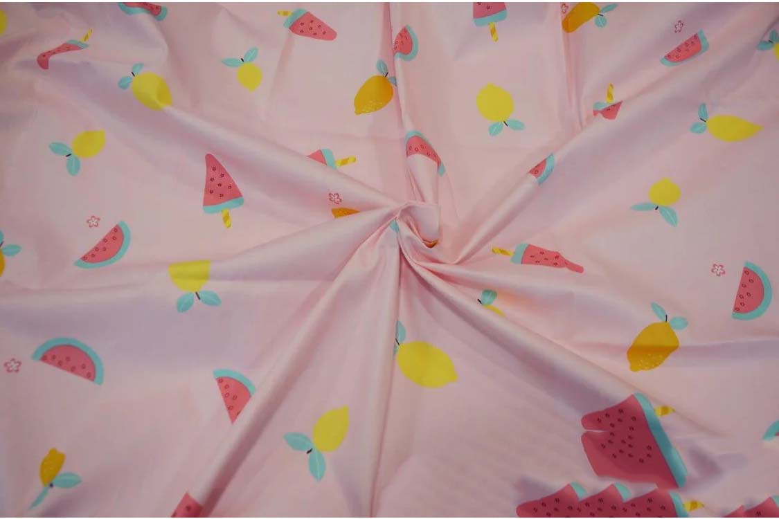 Yellow Lemon Watermelon Fruit Cotton Print Fabric
