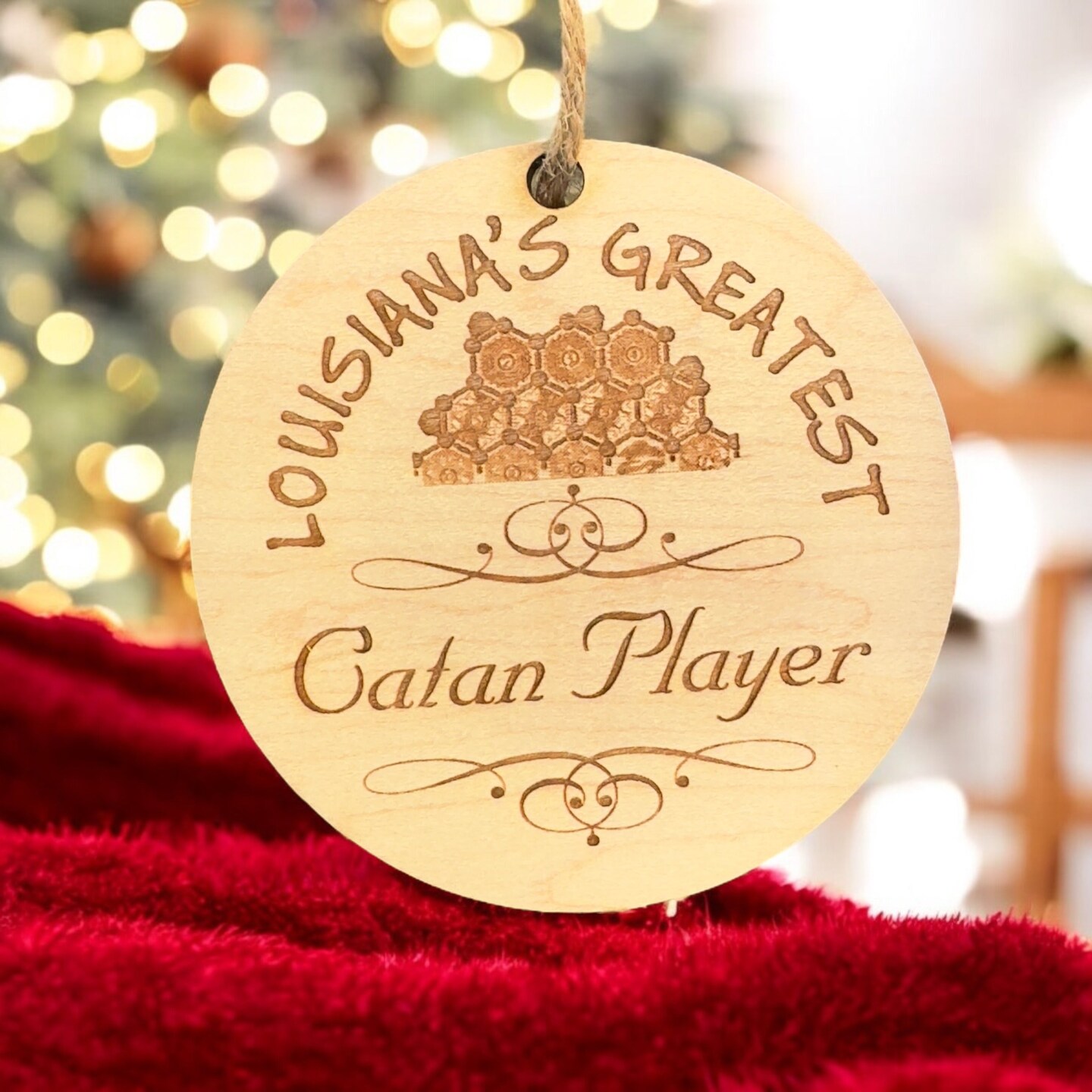 Louisiana&#x27;s Greatest Catan Player - Ornament - Raw Wood
