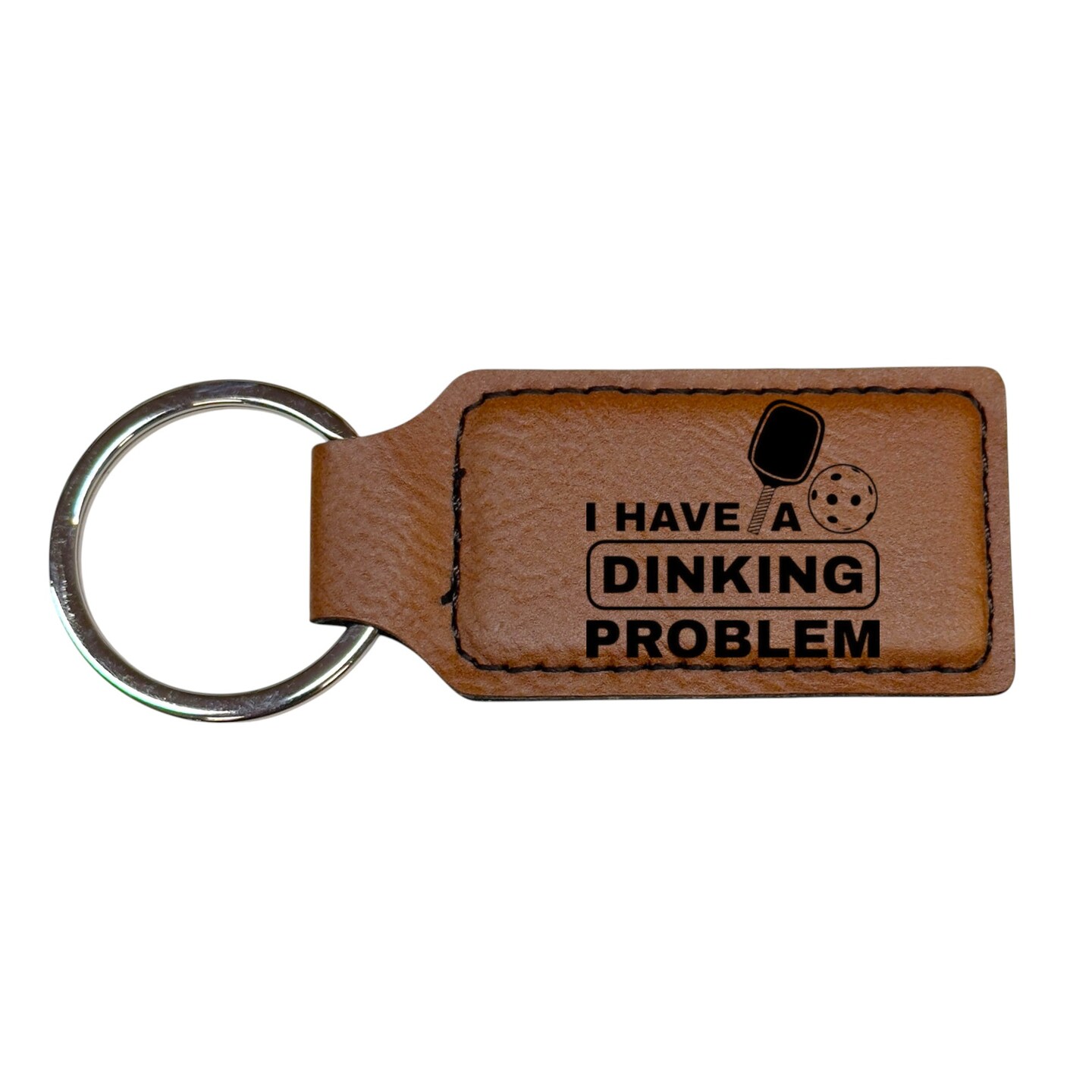 Keychain - Rectangle - I have a dinking problem - Leather - Pickleball ...