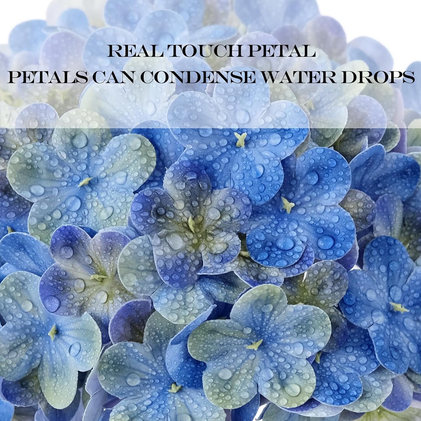 Dark Blue Vintage Hydrangea Artificial Flowers,4Pcs 21" Boho Real Touch Artificial Hydrangea,Fake Silk Flowers for Dinning Tables Party Outdoor Home Cemetery Kitchen Wedding Bouquet