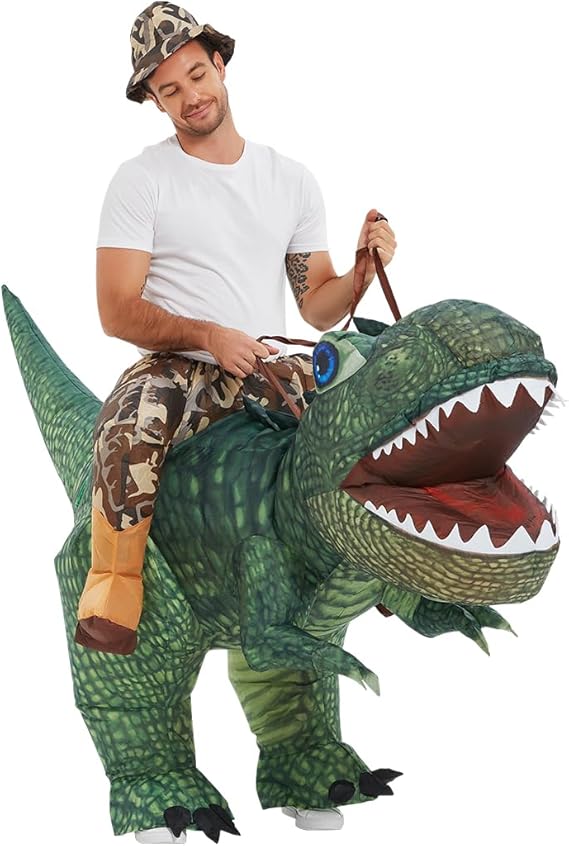 GOOSH Inflatable Dinosaur Halloween Riding Diplodocus Air Costume for Kids and Adults