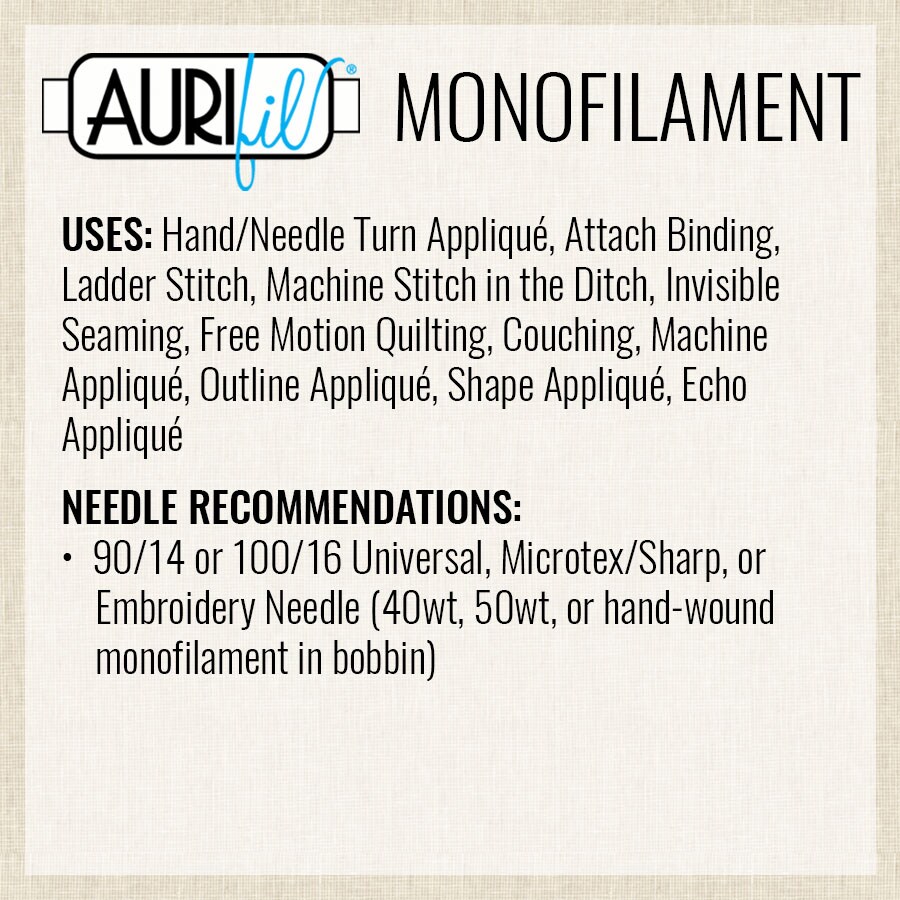 Clear (1000) | Monofilament Cone (15000M / 16400Y) | Aurifil Thread
