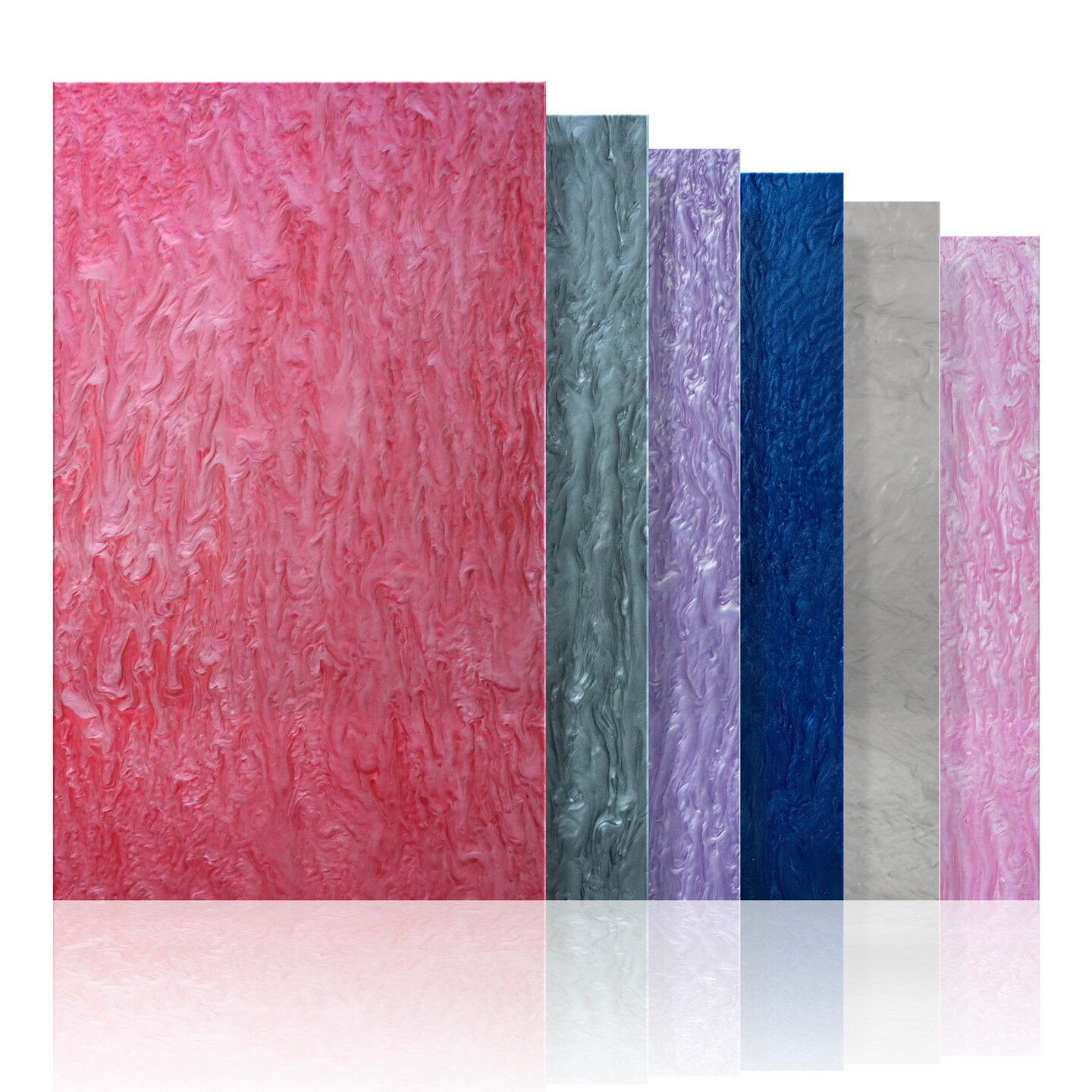 Pearlescent Acrylic Variety Pack, Glowforge Ready, 6 Sheets, 1/8th", 12"x19", Cast Acrylic, Craft Closet Brand