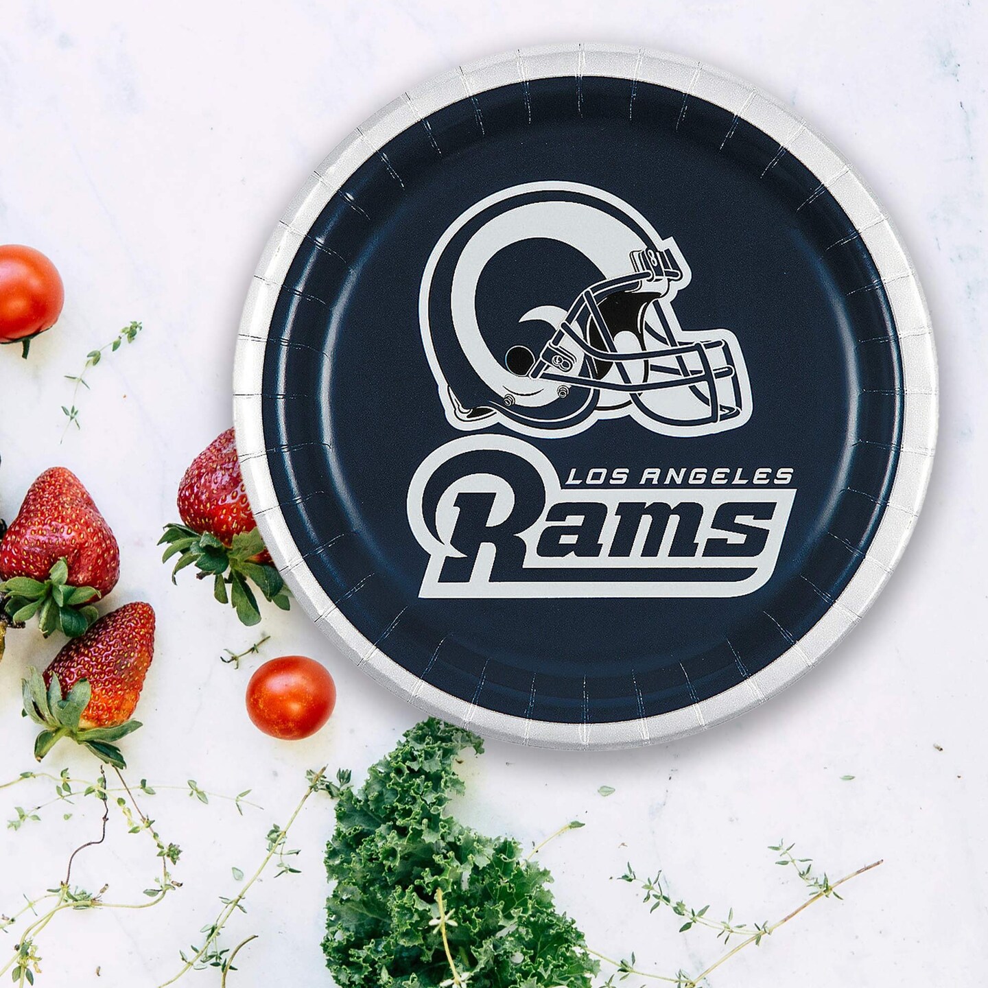 8 Count Los Angeles Rams Football Dessert Plates 7" Game Day Paper Plates