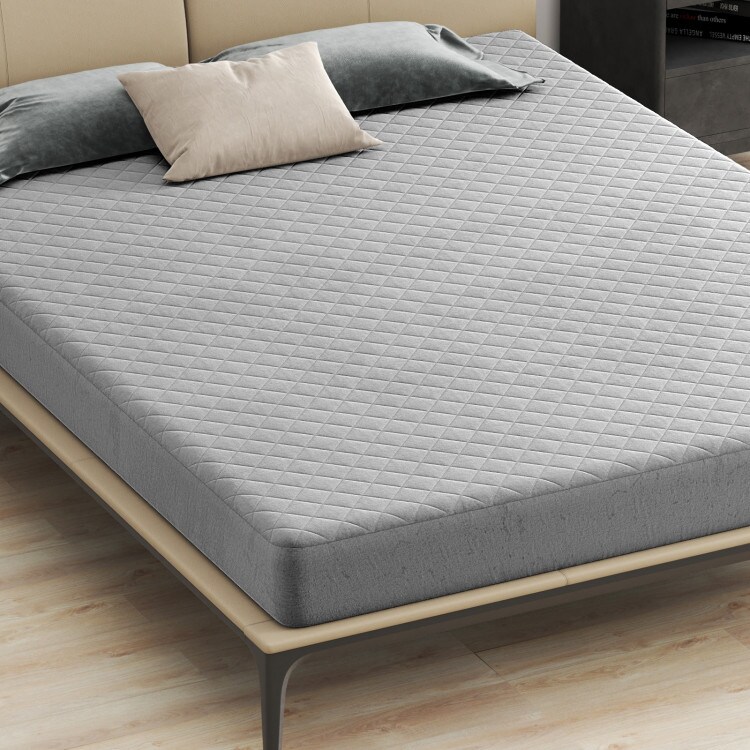 Luxury Mattress Pad with Breathable Polyester Cover and Deep Pocket Fit, Grey