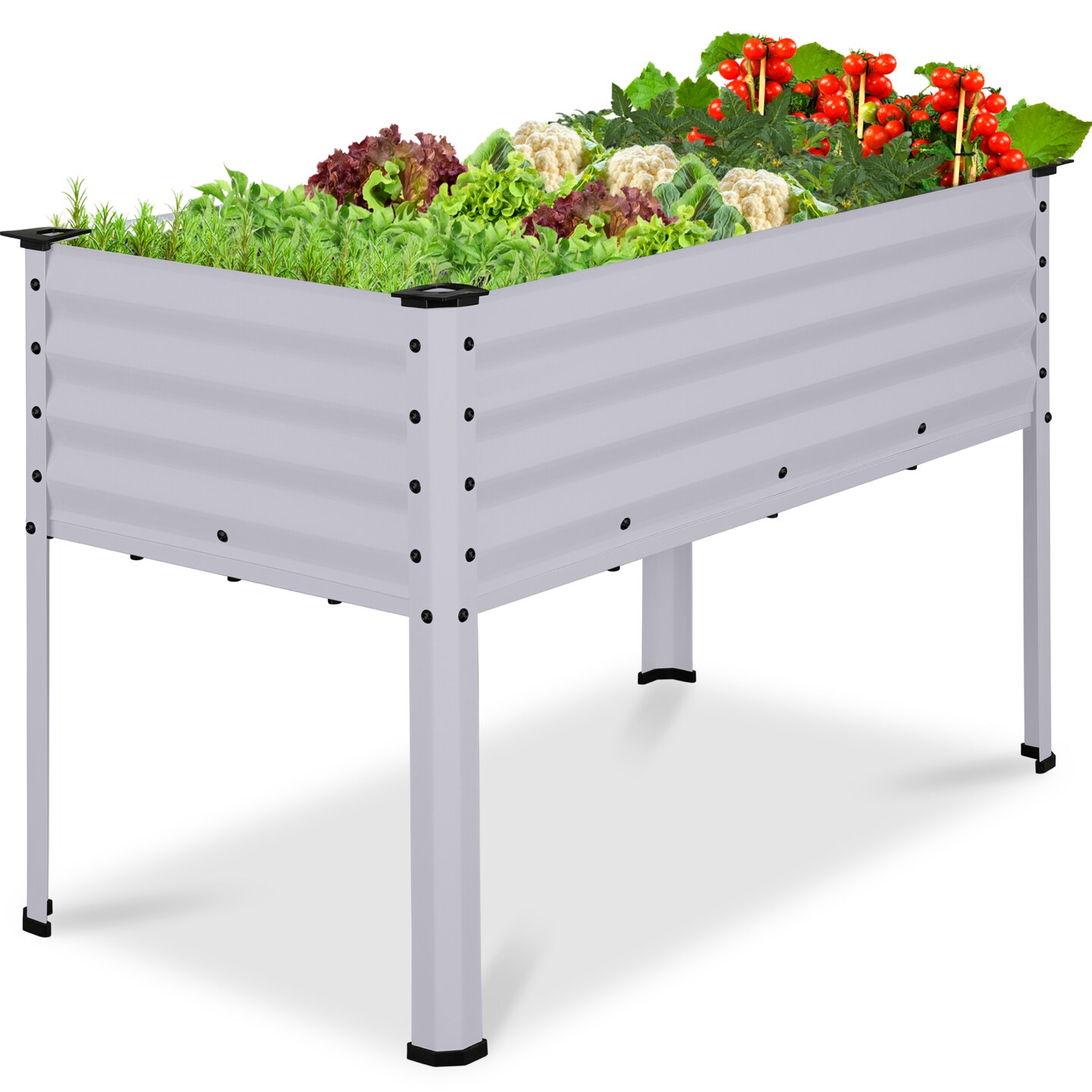 Best Choice Products 48x24x30in Elevated Galvanized Metal Garden Bed w/ Corner Protectors