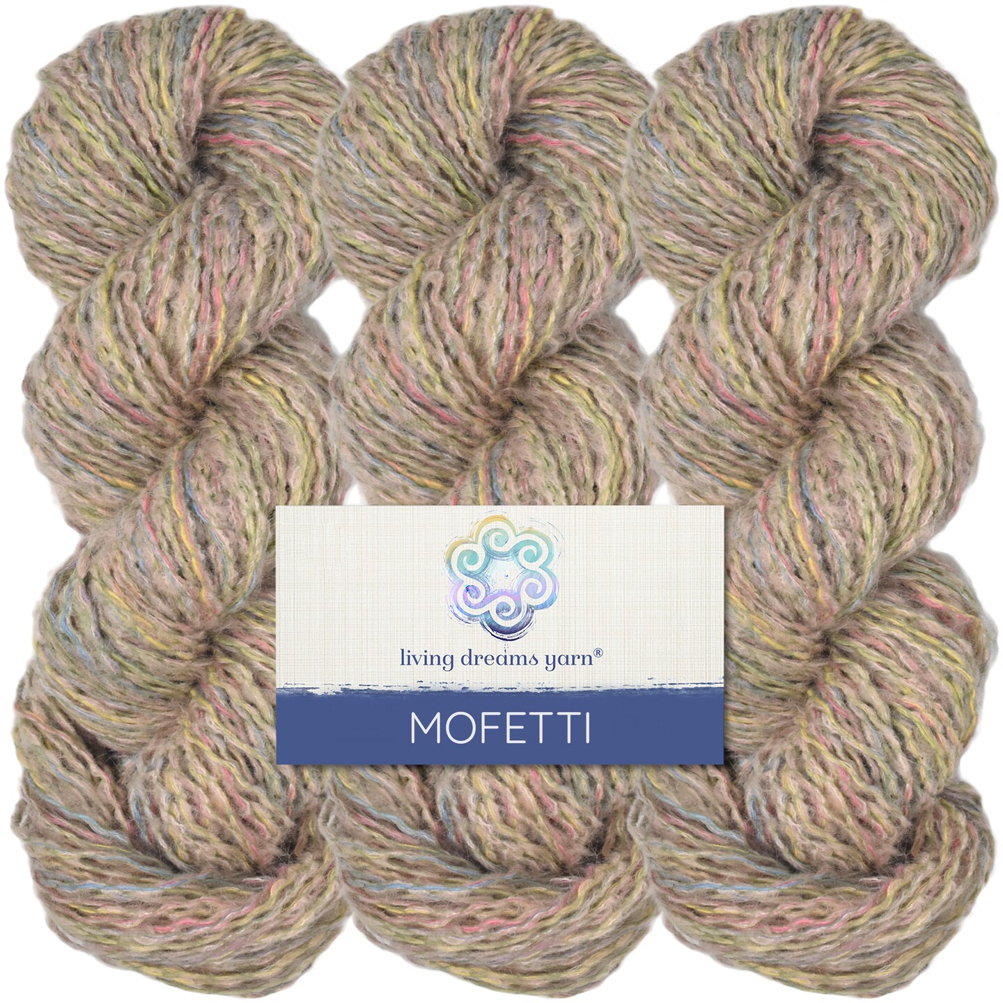 Mofetti DK Yarn - Mohair Yarn with Confetti Speckles. Fun, Soft, Colorful - unique Mohair Cotton Blend Yarn for Three Seasons.