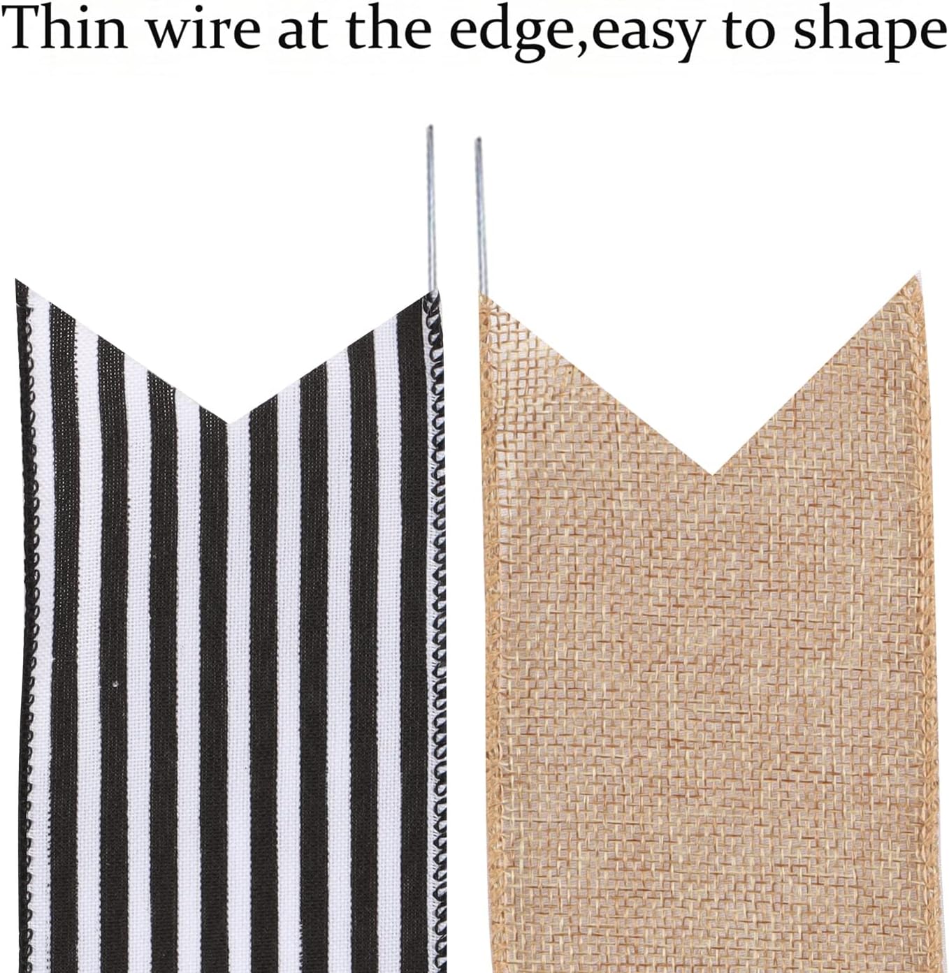 2 Pack Black White Stripe Burlap Fall Bows for Wreaths Decorations,Rustic Farmhouse Crafts Bow Wrapping Tree Topper Wedding Holiday Birthday Party Wall Home Front Door