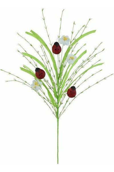 28&#x22; Grass Pip Flower Ladybug Spray