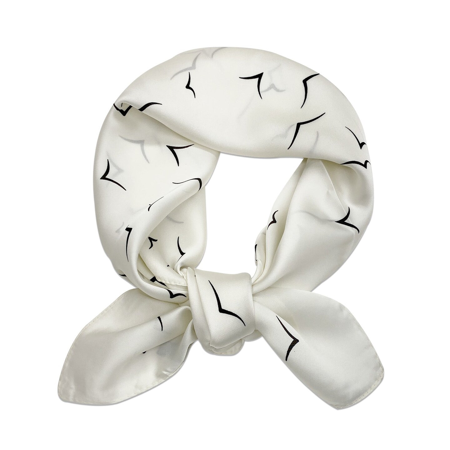 Wrapables Satin Neckerchief Square Scarf 26.5 x 26.5 Inches, Birds
