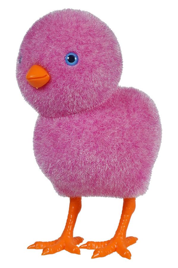 6.5&#x22; Flocked Baby Chick (Assorted Colors)