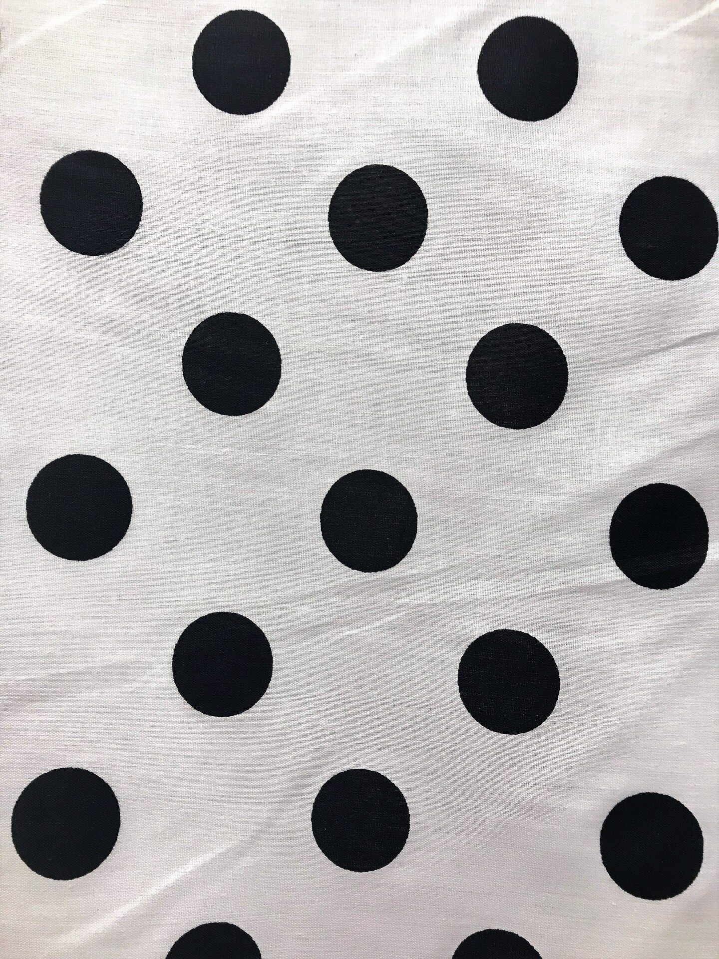 1 Yard White Poly Cotton Fabric with Black Dots for Crafts, Costumes, and D&#xE9;cor Projects, 59/60&#x2033; Wide
