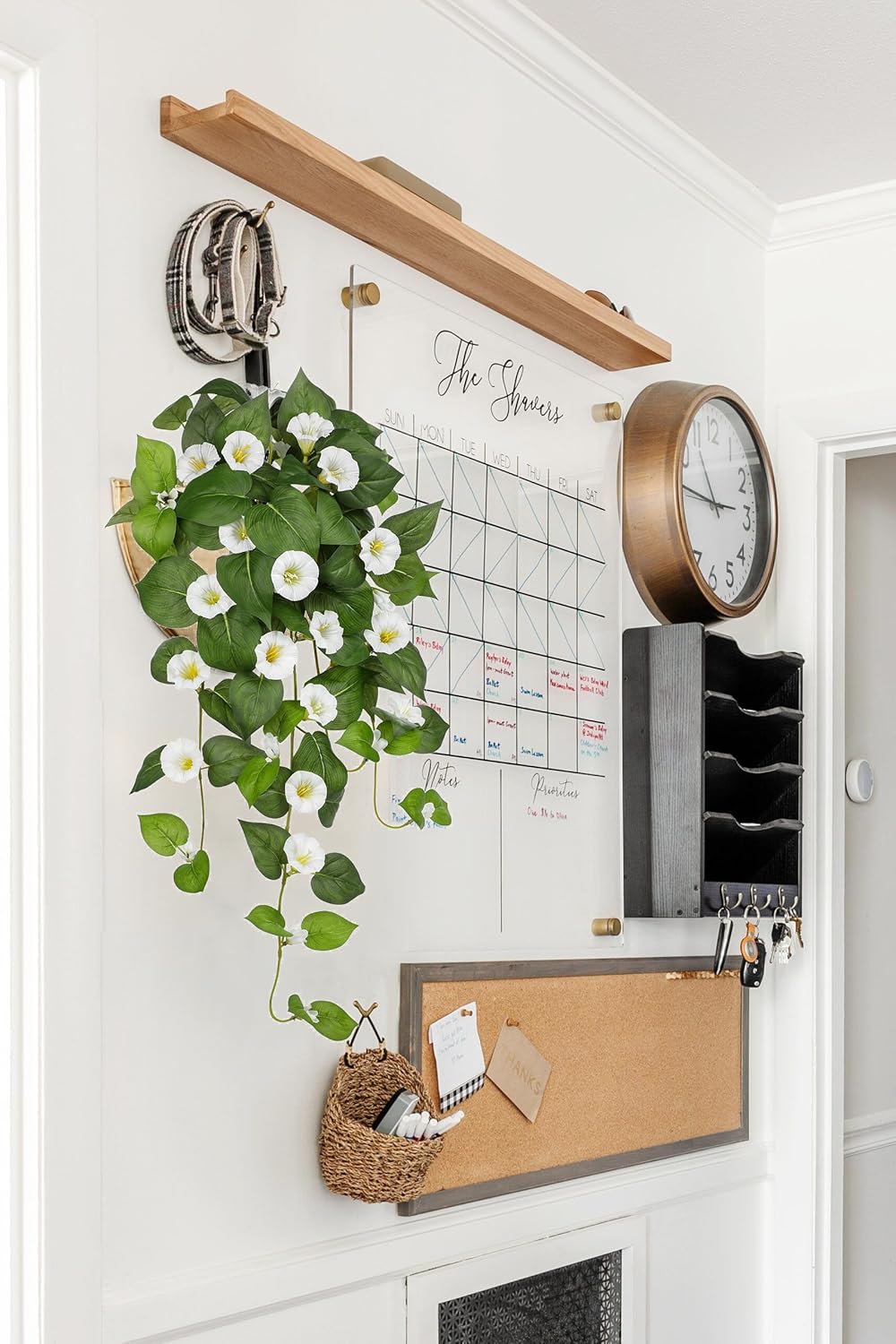 2 Pack - Artificial Morning Glory (White) 1"D x 1"W x 25.6"H