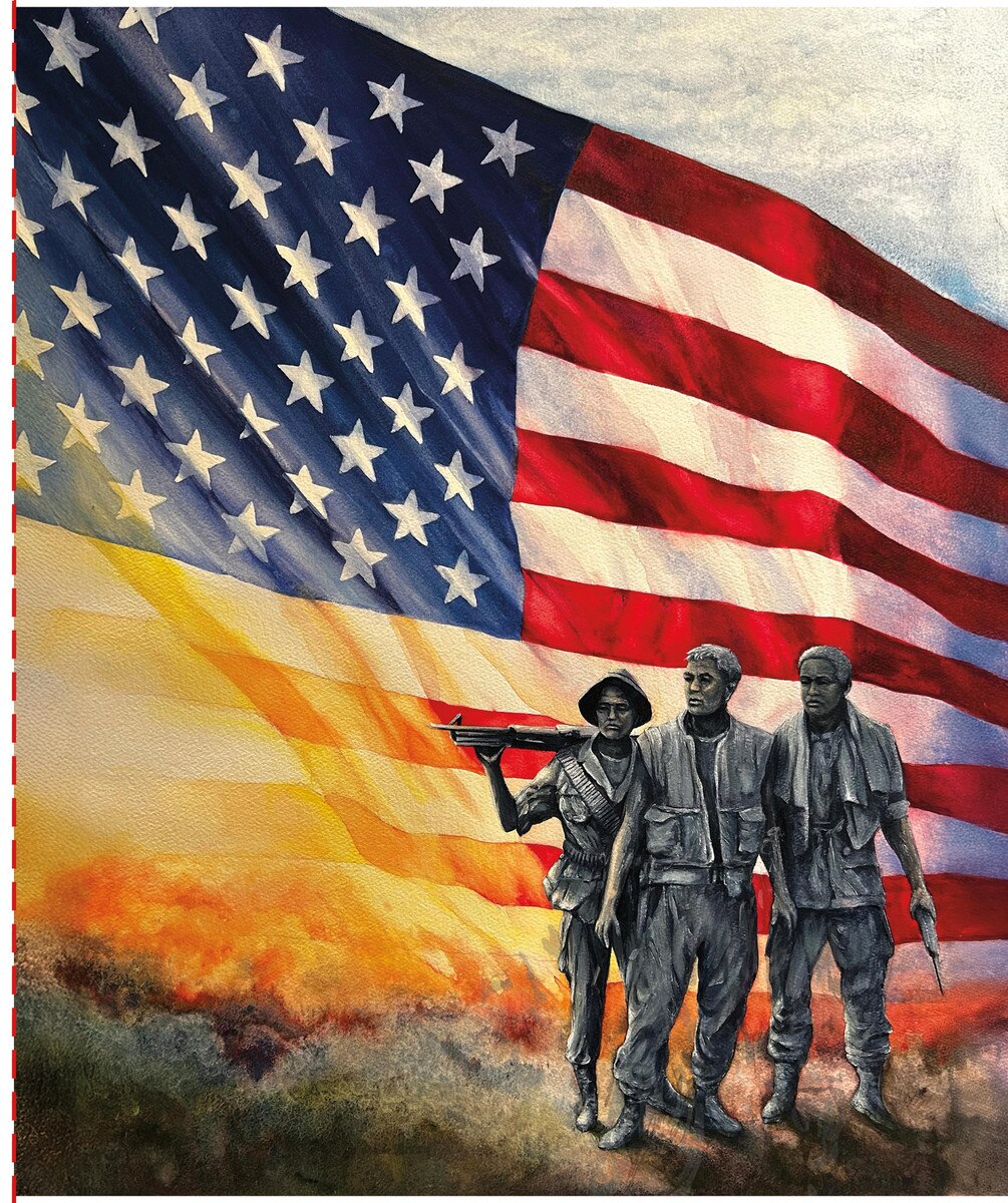 Fabric Riley Blake The Three Servicemen American Honor Quilting Panel PD17096-PANEL