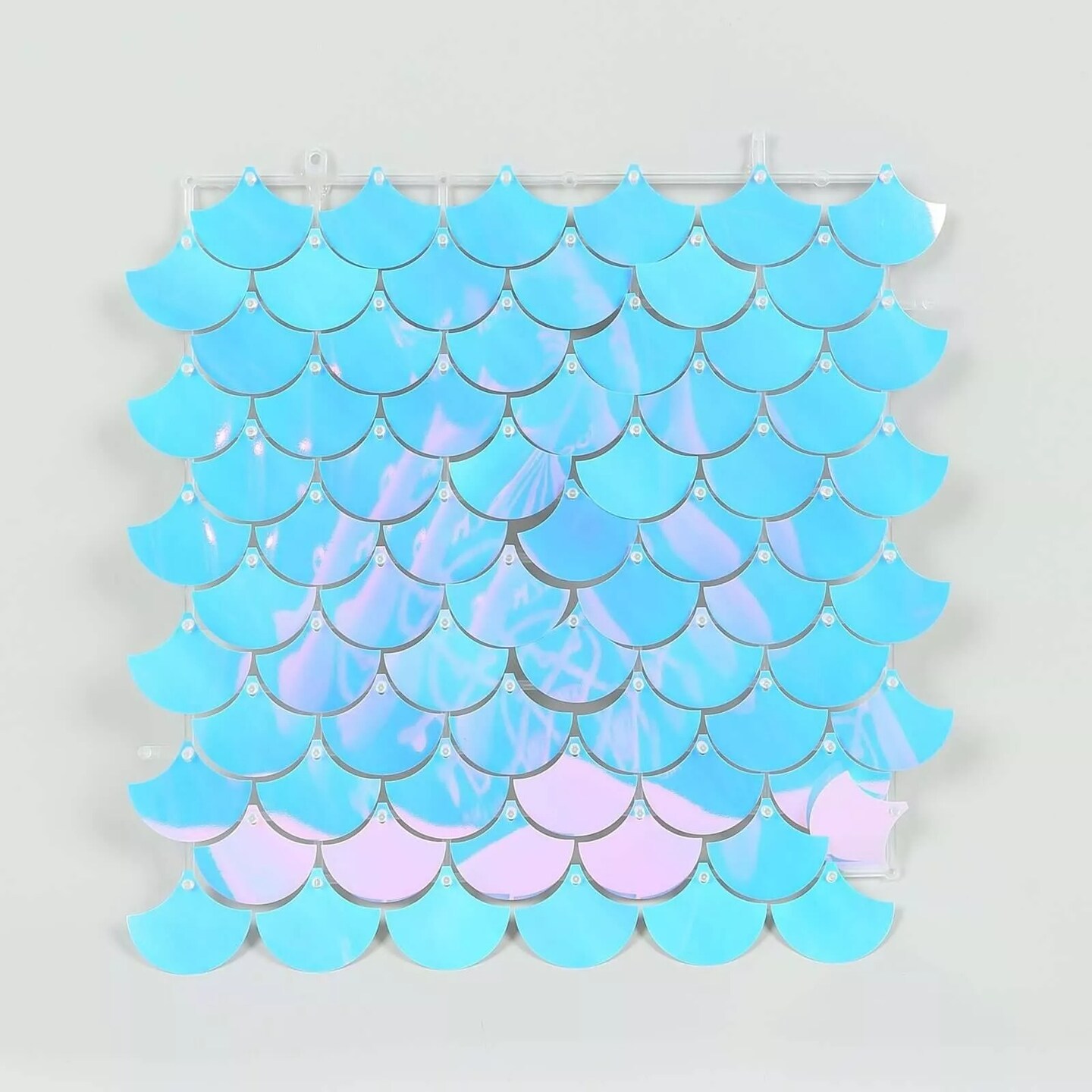 24 Iridescent Blue Mermaid Scales Sequin Wall Photo Backdrop Panels Party Events