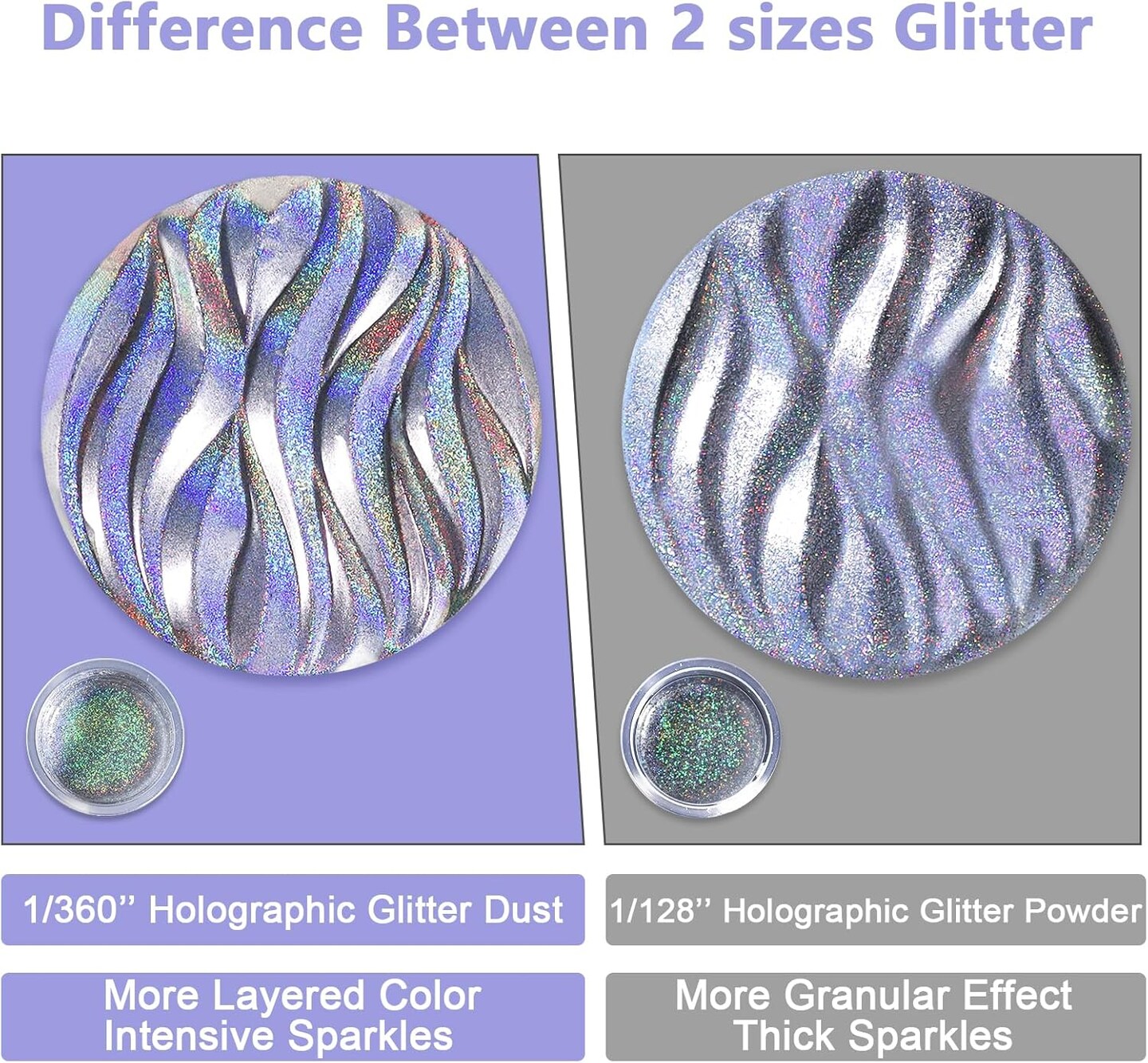 Black - Holographic Diamond Glitter for Crafts
