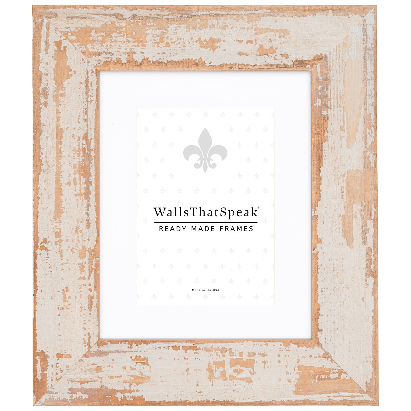 Hatteras XL 2.375", Whitewashed Oak Matted Picture Frame by wallsthatspeak