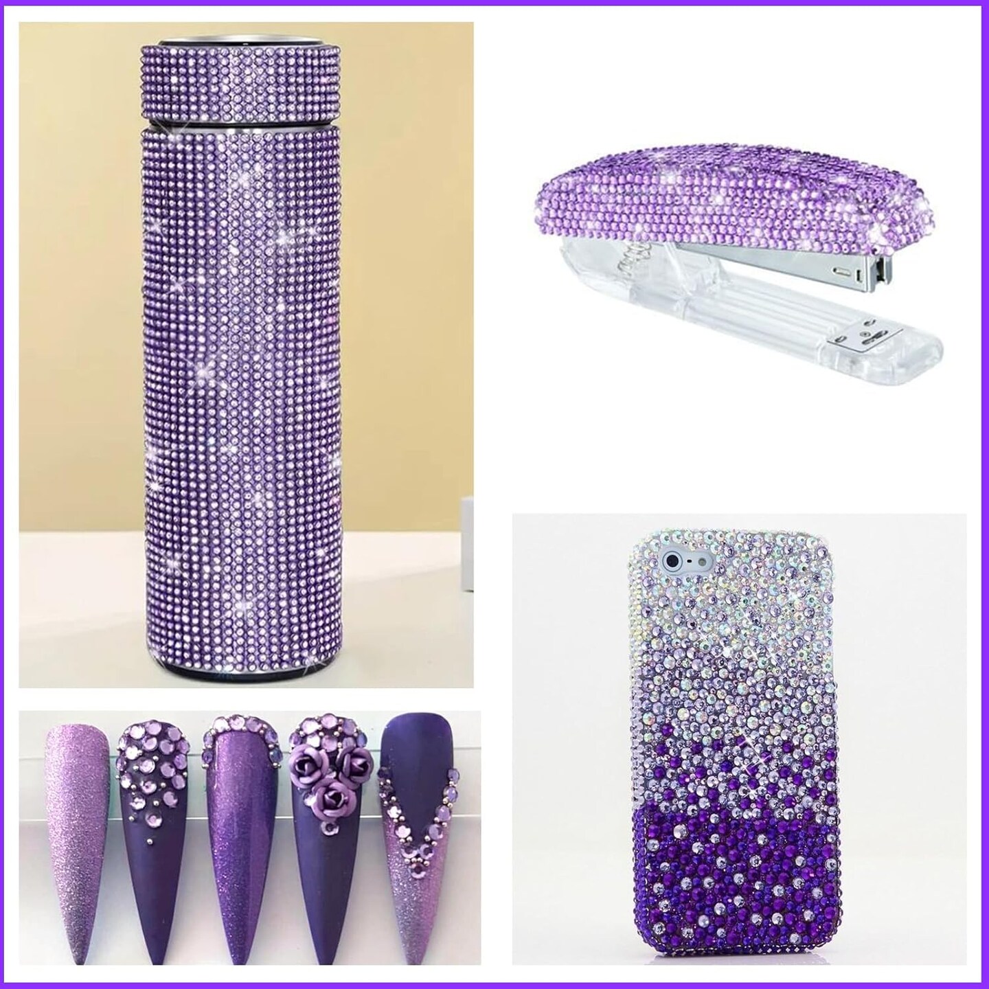 18000 Pcs Purple Jelly Flatback Rhinestones - 3-6MM