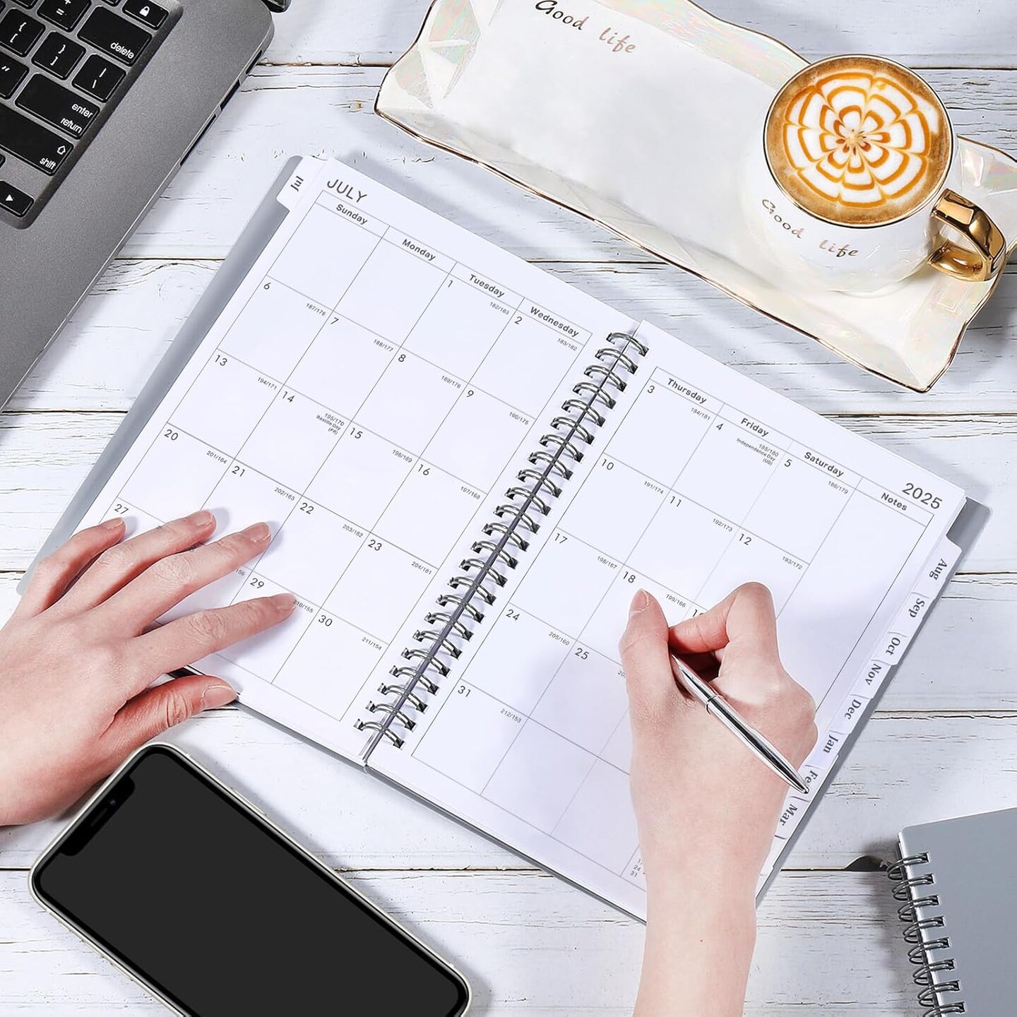 2025-2026 Planner - Jul 2025 - Jun 2026, 2025-2026 Planner Weekly and Monthly, 6.25" × 8.3", Tabs, Inner Pocket, Strong Twin-Wire Binding, Improving Your Time Management Skill