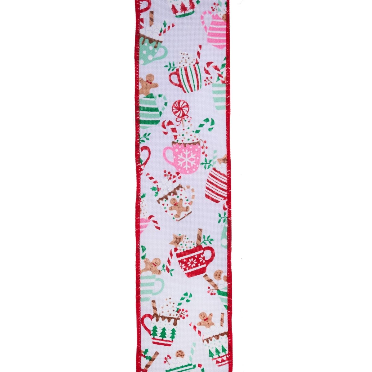 2.5&#x22; Hot Cocoa Mugs Ribbon: White (10 Yards)