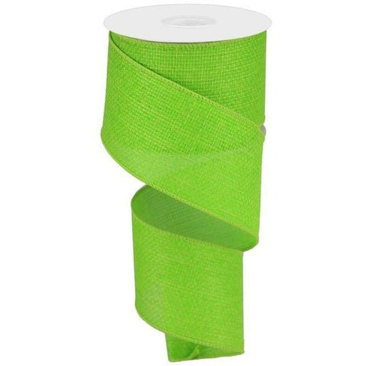 2.5&#x22; Royal Faux Burlap Ribbon: Lime Green (10 Yards)