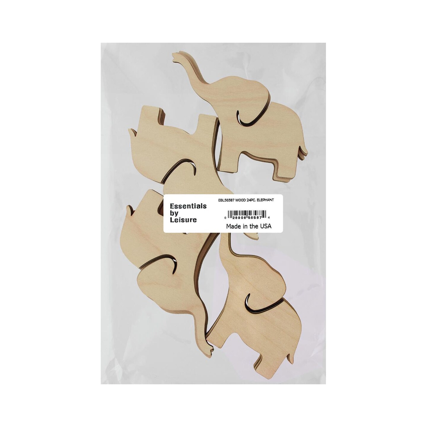 Essentials By Leisure Arts Arts Flat Wood Shape 24pc Elephant