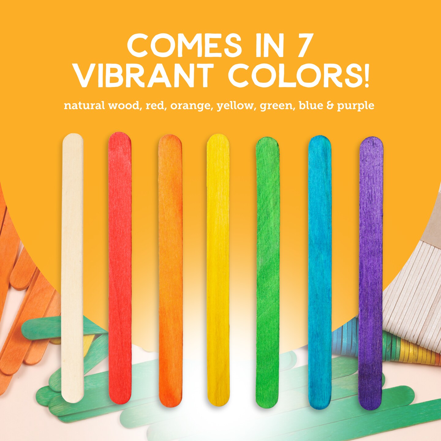 Incraftables Colored Popsicle Sticks for Crafts 600pcs (7 Colors). Large Colorful Wood Craft Sticks for DIY Decor & Ice Cream. Bulk Wide & Jumbo Wooden Craft Popsicle Sticks for Kids & Adults (4.5”)