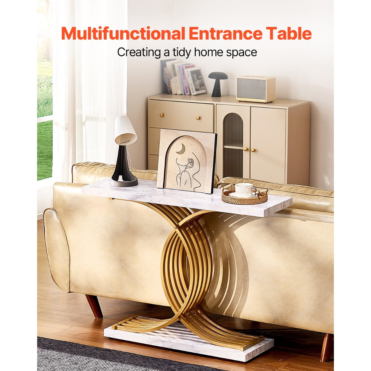 Narrow Console Sofa Table 39.4 Inch Behind Couch Entryway Table