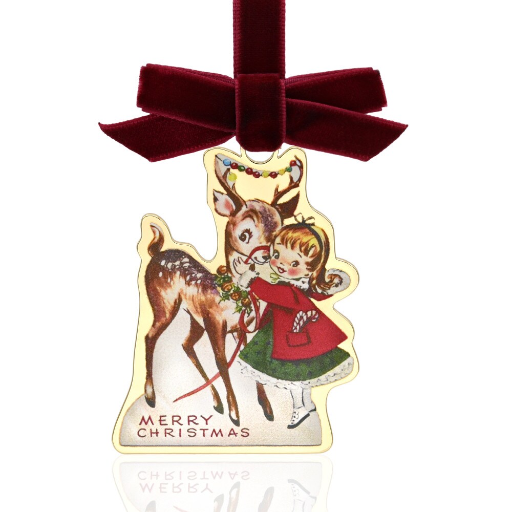 Gloria Duchin Merry Christmas Reindeer Vintage Style Tree Ornament