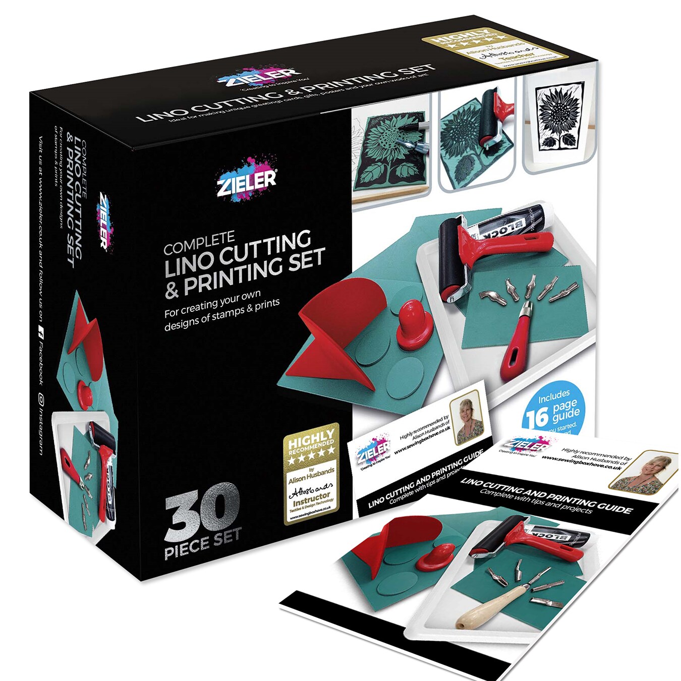 Zieler® Complete Lino Cutting & Printing Kit (30 pcs set)