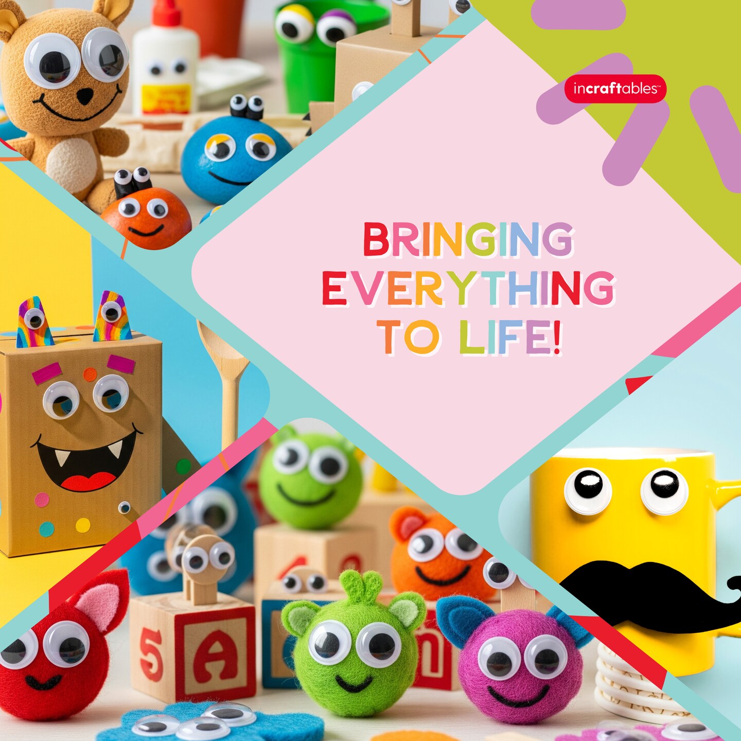 Incraftables Self Adhesive Googly Eyes 1680 pcs Set. Best Small & Large Colorful Sticky Wiggle Eye for DIY Arts & Crafts (4 mm to 18 mm). 30 Varieties Value Pack for Adults & Kids