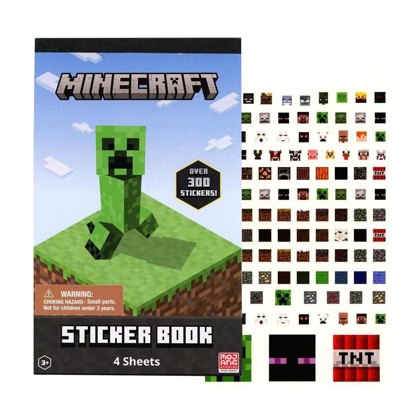 Minecraft 4 Sheet Sticker Pad | 300+ Stickers, Color: Multicolor, Count ...
