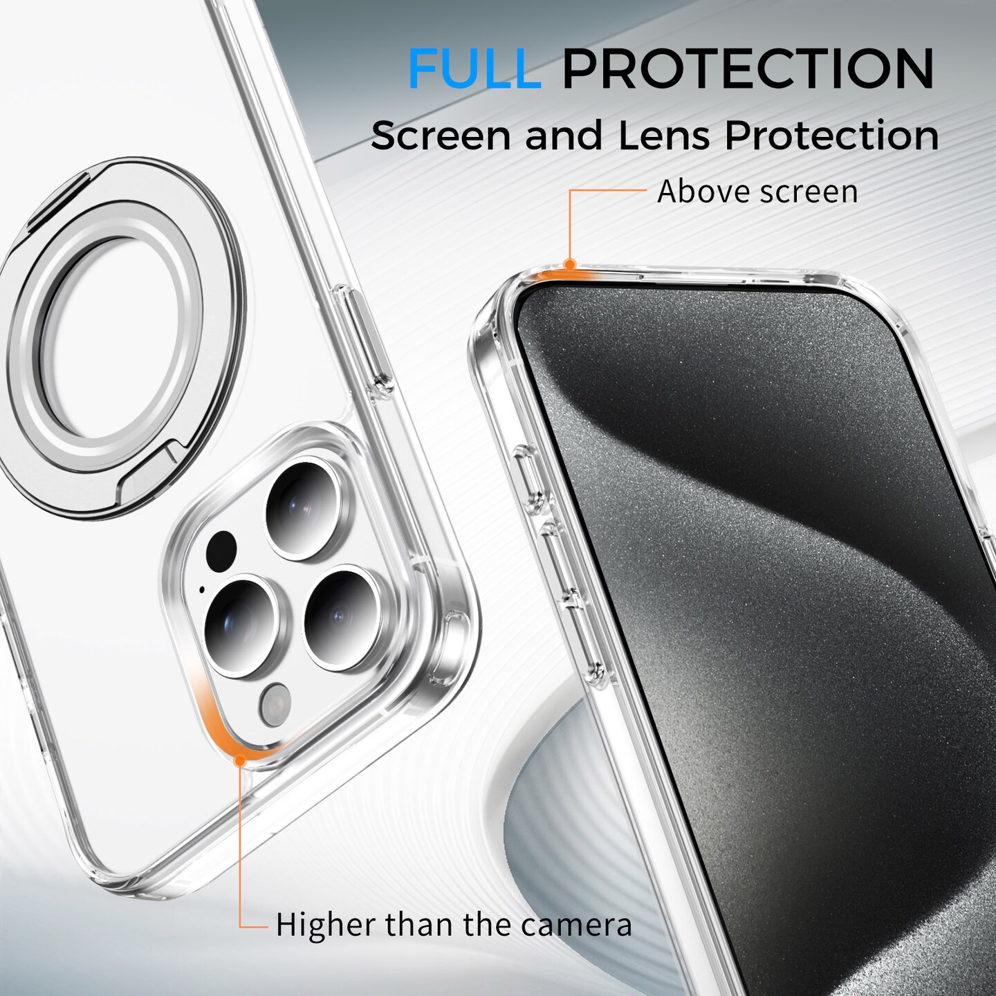Clear Magnetic Case with Ring Stand for various Apple iPhone 17, 16, 15 Models, Fit for MagSafe, Shock Absorption Bumper, Soft Flexible TPU, Shock Resistant, Fingerprint Resistant, Protection