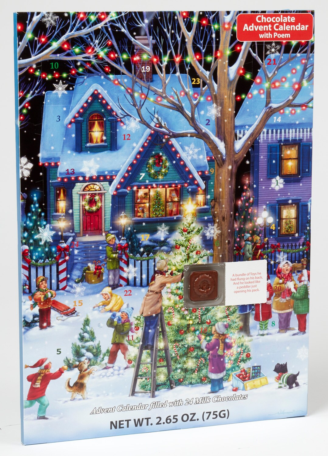 Set of 10 Assorted Chocolate Advent Calendars - Fun & Whimsical Designs - Christmas Countdown with a Sweet Treat Each Day