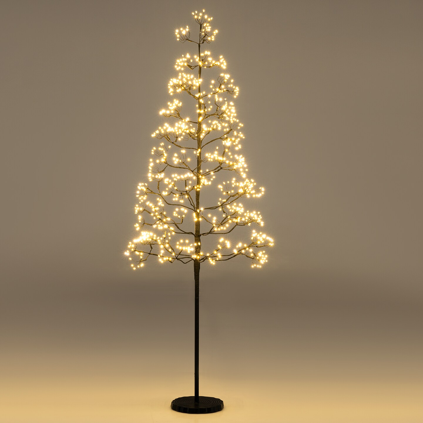 Black Metal LED Alpine Tree with Weighted Base and Warm Lights