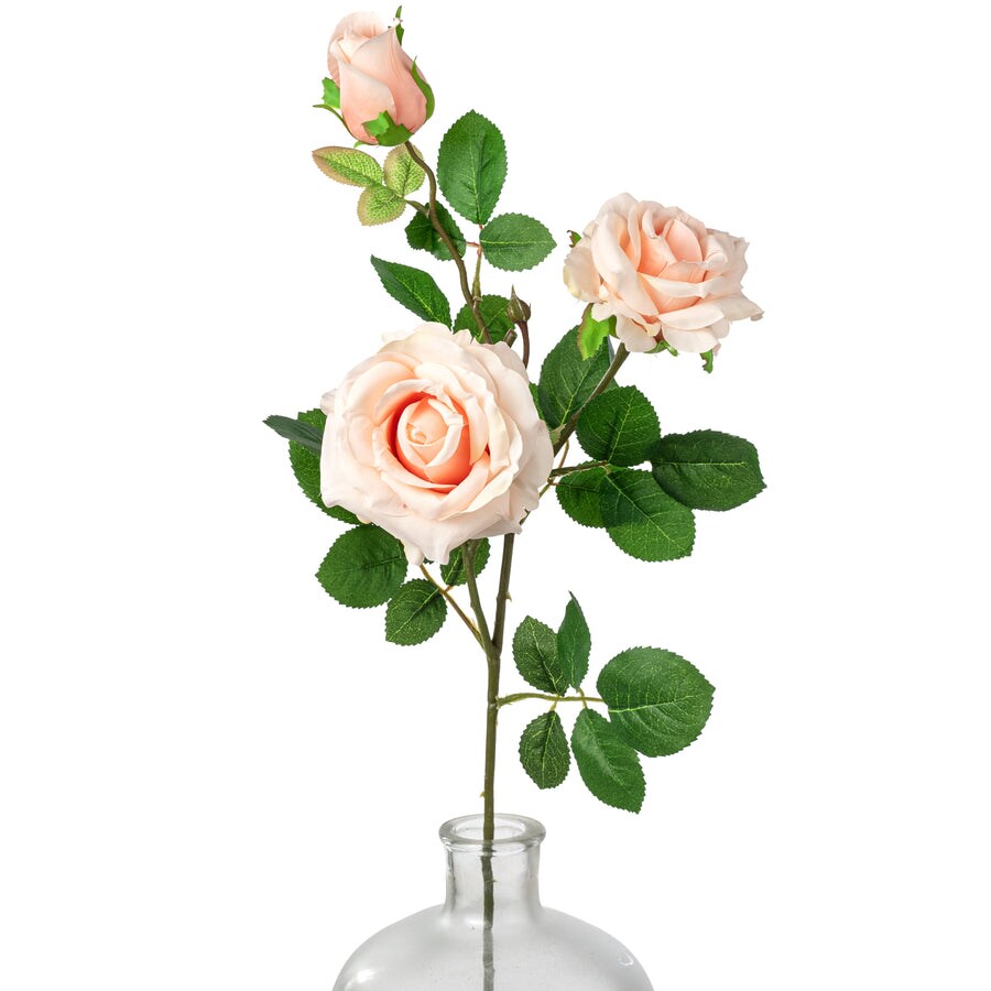 30&#x22; Blush Pink Rose Spray &#x2013; Realistic Faux Floral Stem