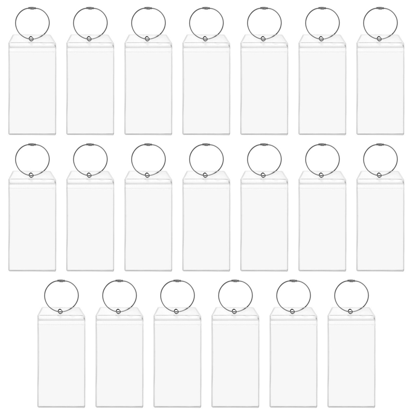 20 Pack Plastic Cruise Luggage Tags, Bulk Zip Seal and Steel Loops for Suitcases (3.5 x 7.2 In)