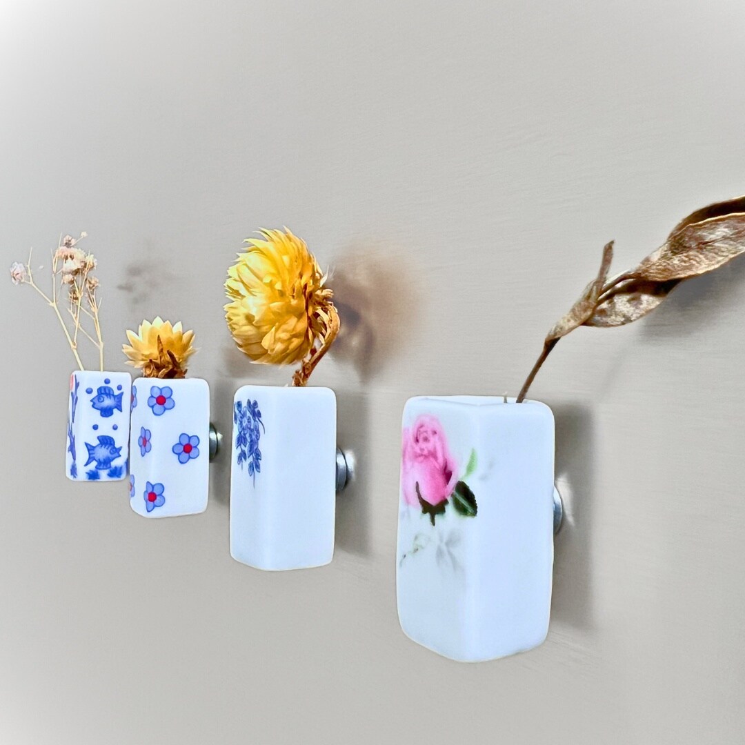 WAGHAVEN 8-Piece Mini Magnetic Vases For Refrigerator - 3D Fridge Magnet Flower Pot Decor (Resin, Strong Hold) - View #13
