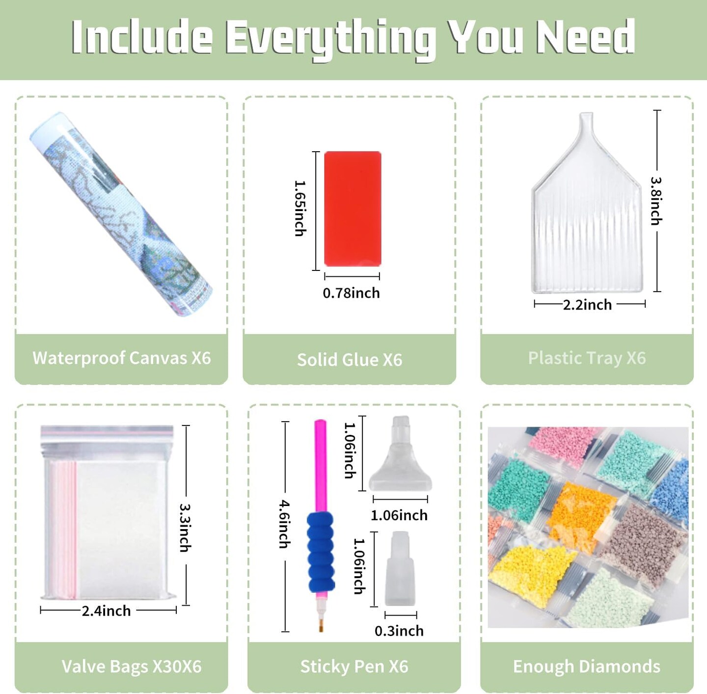 6 Pack Diamond Painting Kits for Adults, Beach Diamond Art Kits for Adults, DIY 5D Diamond Painting Kits for Beginners Home Wall Decor 12x16inch