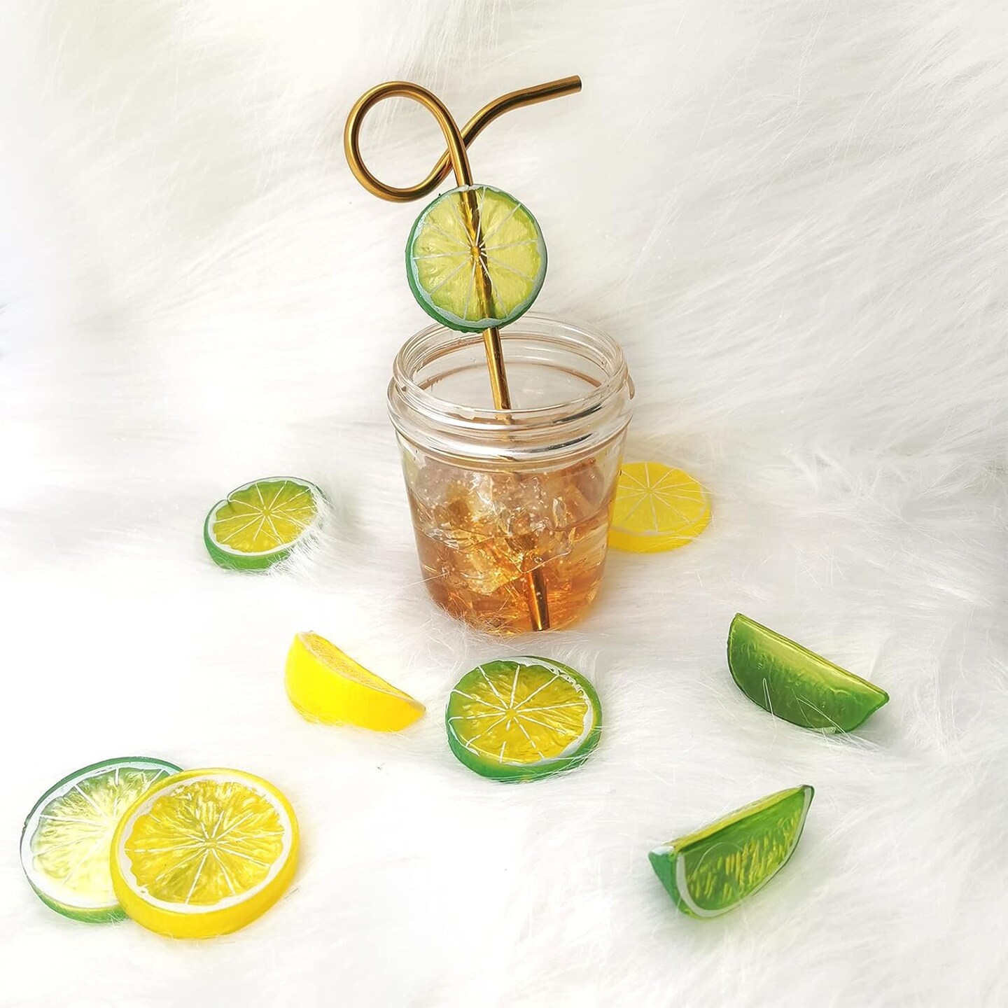 30-Piece Artificial Lemon Set – 20 Faux Lemon Slices & 10 Fake Lemon Blocks, Double-Sided Realistic Fruit for Party Décor, Vase Fillers, Tumbler Toppers, and DIY Crafts