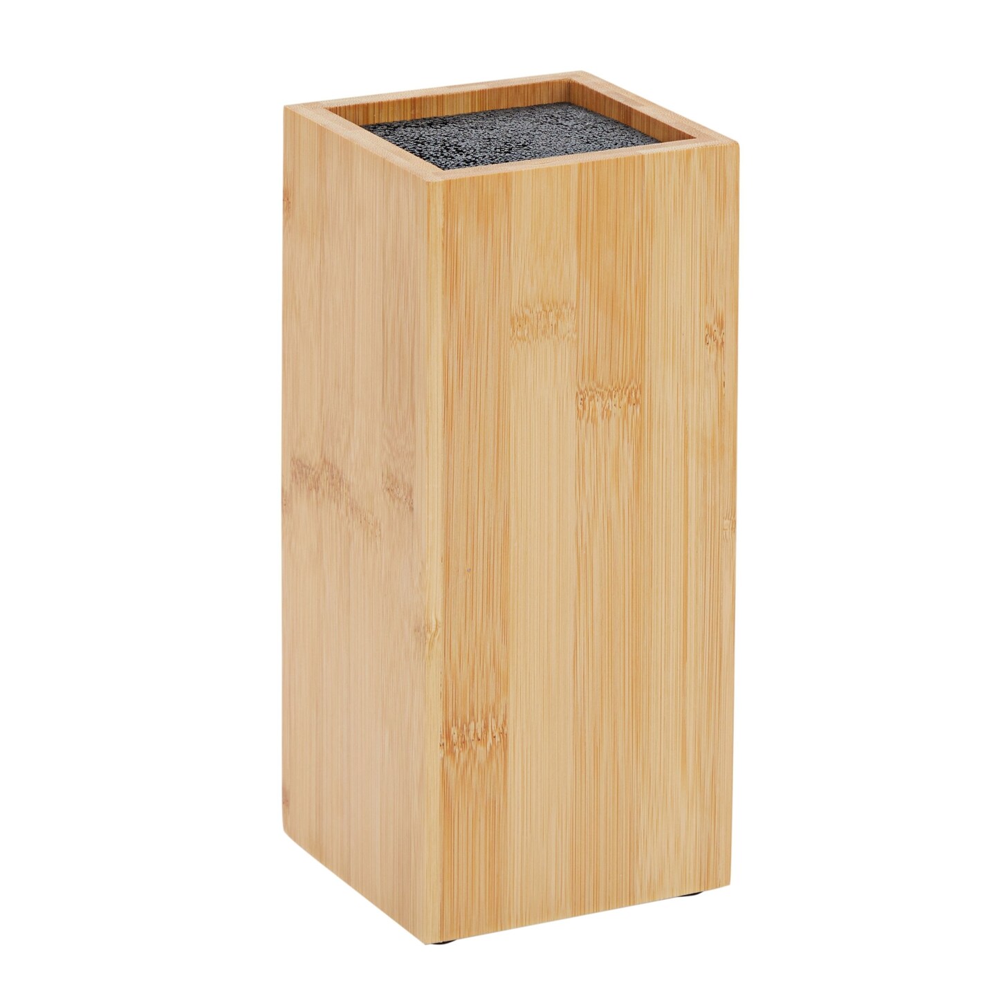 Bamboo Universal Knife Block with Adjustable Bristles, Knife Stand Holder without Knives for Kitchen Counter (4.13x9.25 In)