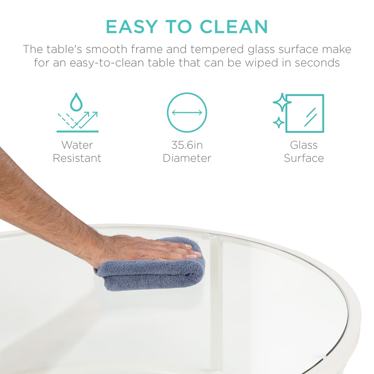 Best Choice Products 36in Round Tempered Glass Coffee Table for Home, Living Room, Dining Room