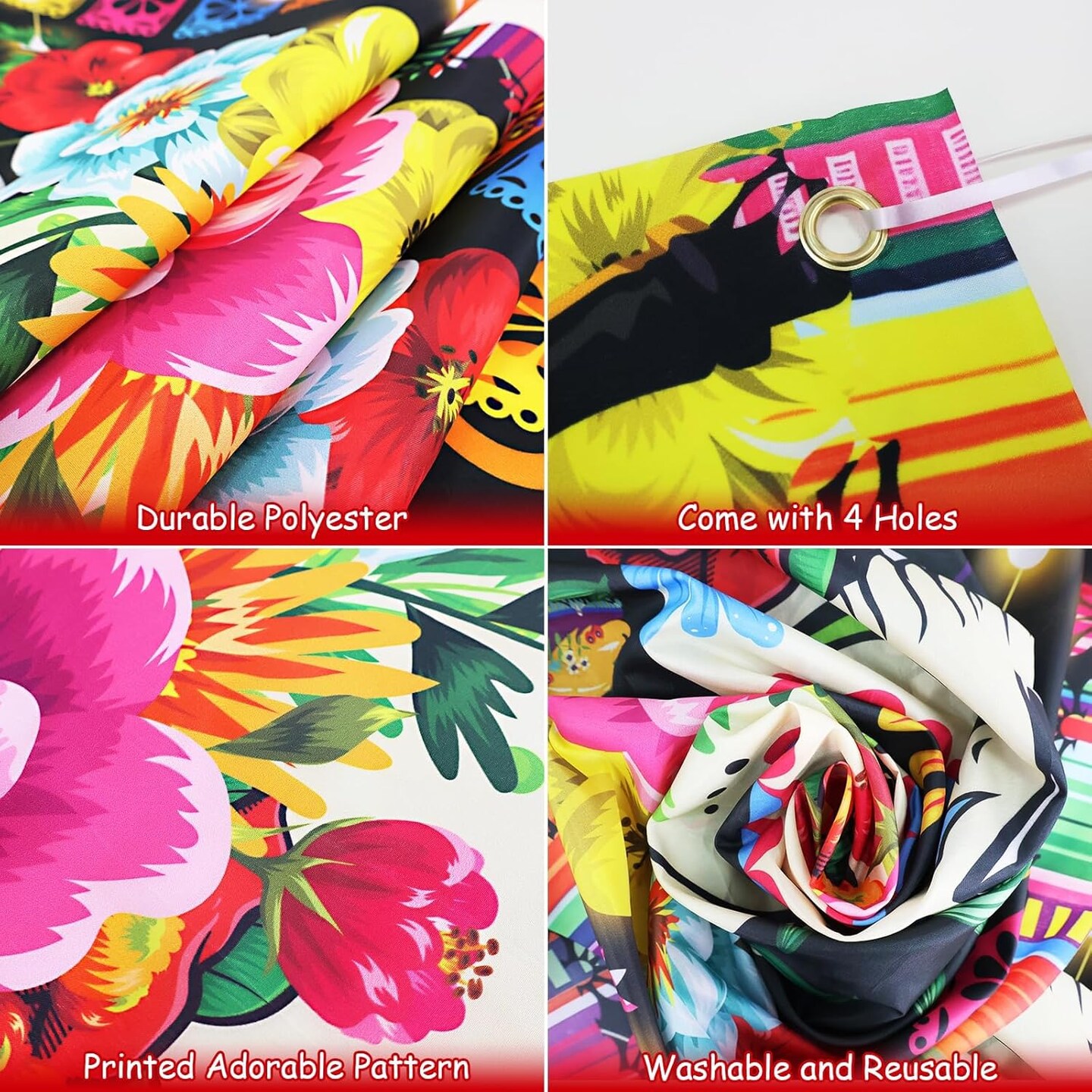 Premium Dia De Los Muertos Decorations Banner (Colorful)