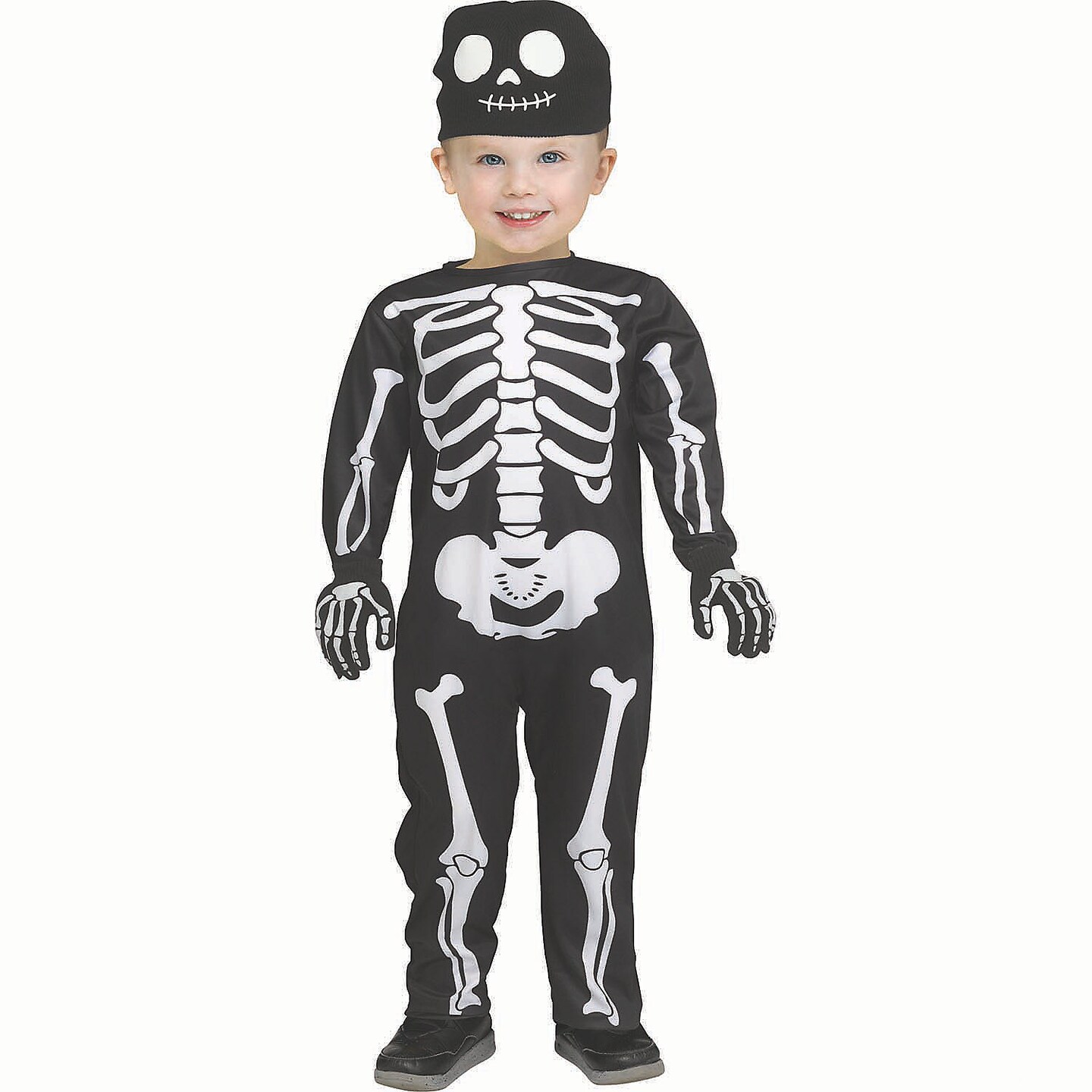 Toddler Skeleton Jumpsuit Costume Black White Halloween Outfit